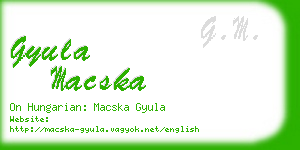 gyula macska business card